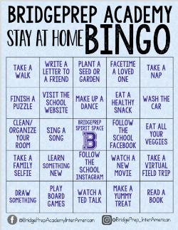 Stay At Home Bingo